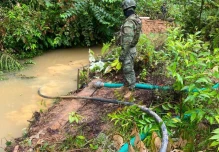 Ejército desmantela campamentos vinculados a minería ilegal en Sucumbíos