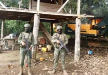 El Ejército realizó operativo contra la minería ilegal en Orellana