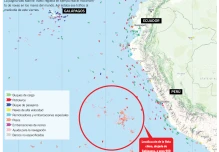 Flota china se alejó y se dirigió hacia Perú
