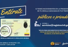 Cédulas caducadas serán válidas hasta el 31 de mayo de 2021 