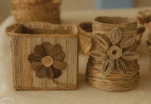 Artesanías con el chante, las hojas secas del plátano