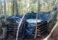 2 piscinas clandestinas fueron halladas en Sucumbíos