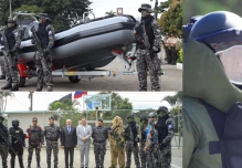 Francia entregó un bote táctico y equipos de buceo a la Policía