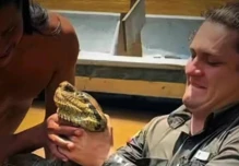 Exploradores de Sucúa reportan hallazgo de anaconda verde en la Amazonía ecuatoriana