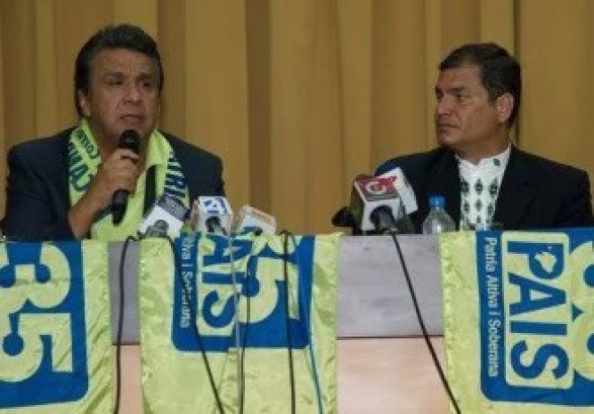 Lenin Moreno and Rafael Correa. Ángel Polibio Córdova, CEDATOS’s owner, said that never in the more than 40 years that it has conducted exit polls were the final results so different from the exit poll. Foto: Latinvex Lenin Moreno and Rafael Correa. Ángel Polibio Córdova, CEDATOS’s owner, said that never in the more than 40 years that it has conducted exit polls were the final results so different from the exit poll. Foto: Latinvex