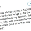 Periodista del New York Times afirma que se pagó 500 mil dólares al juez en caso Telmo Castro