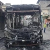 30 pasajeros escaparon de un bus incendiado por delincuentes en Guayaquil