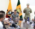 Daniel Noboa revisa resultados del toque de queda en reuni&oacute;n de seguridad
