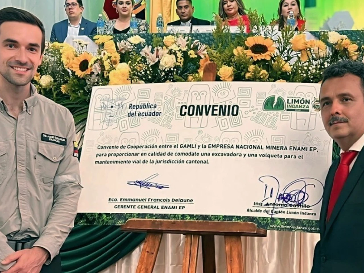 Enami firmó un acuerdo con el GAD de Limón Indanza 