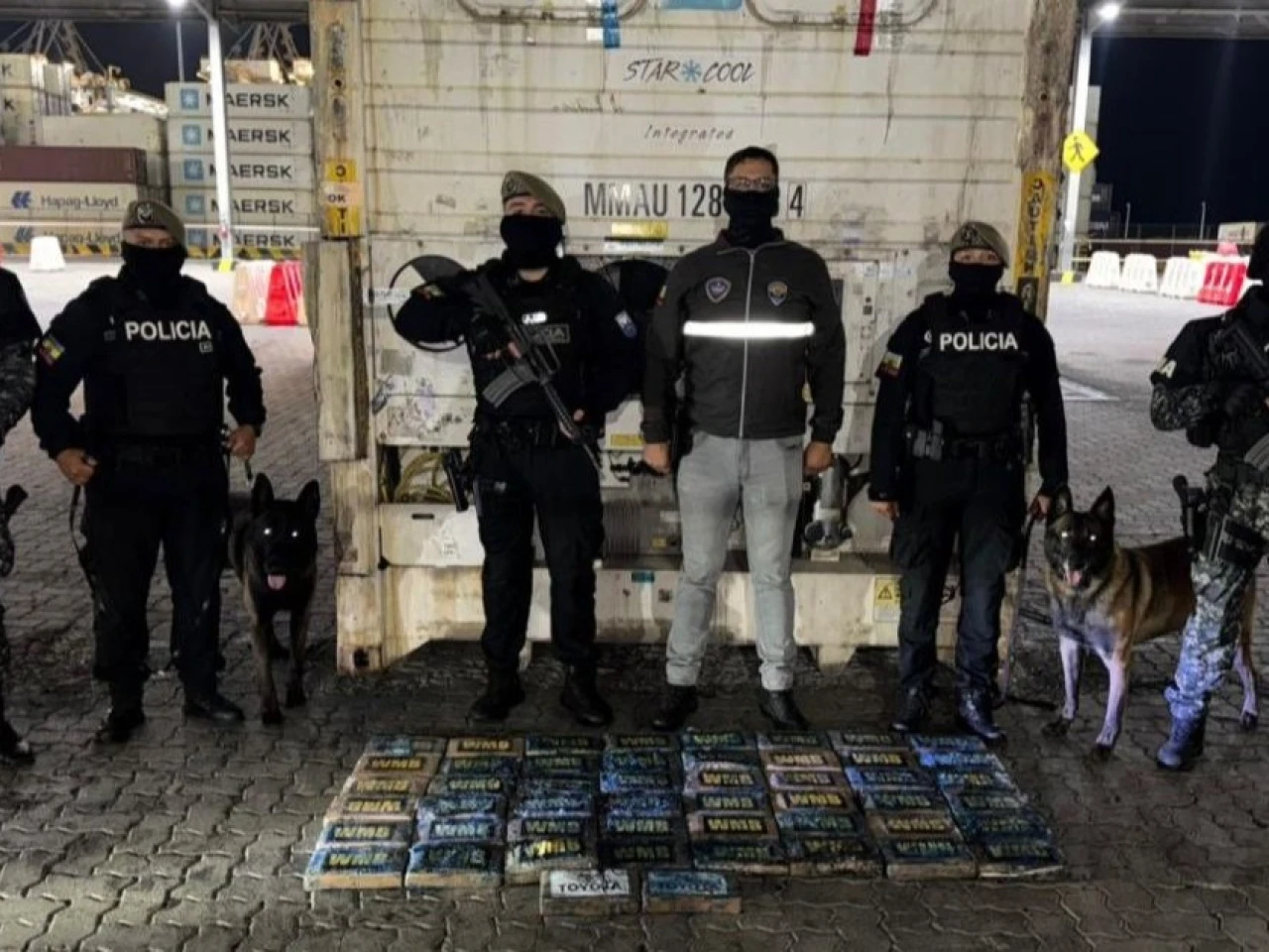 La Policía decomisó 58 kilos de droga en un contenedor que iba a Grecia