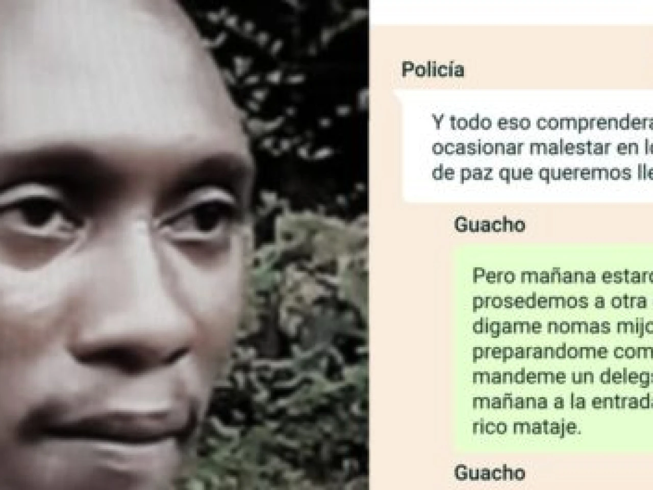 Revelan chat de WhatsApp de Guacho y policía