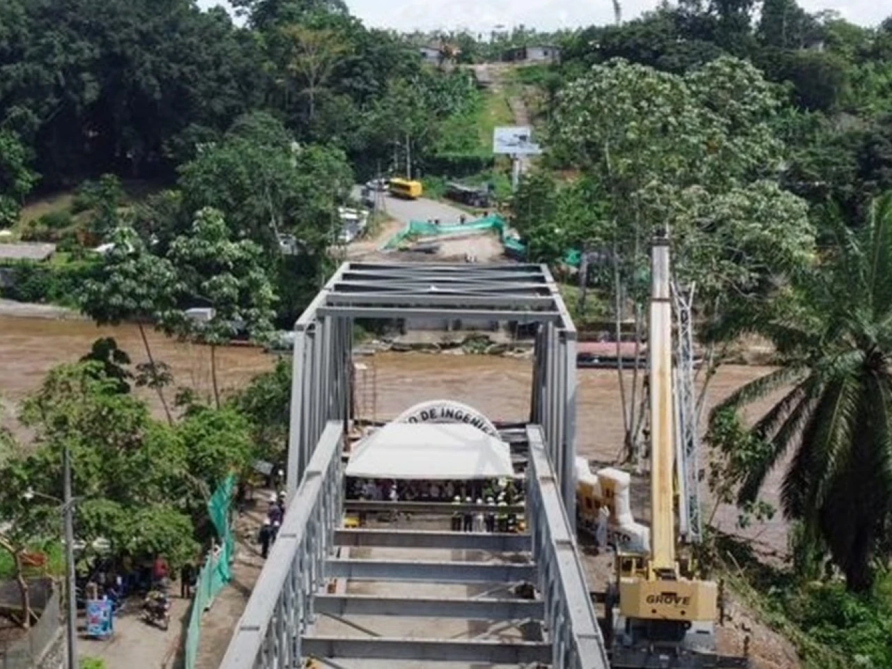 Armado del puente Delta en Río Blanco entró en la fase final