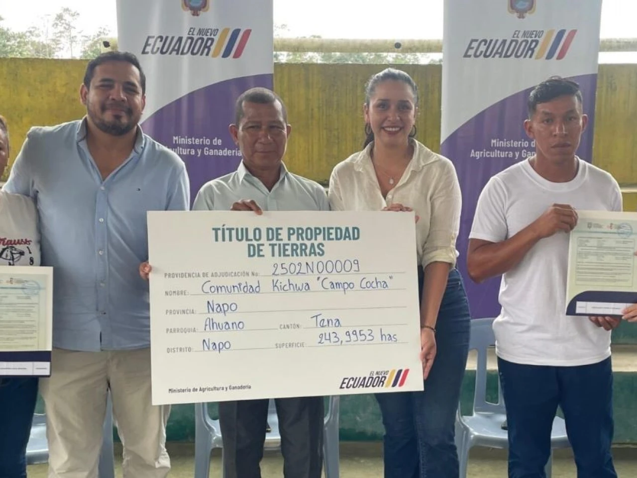 Napo: Habitantes de Campo Cocha recibieron títulos de propiedad 