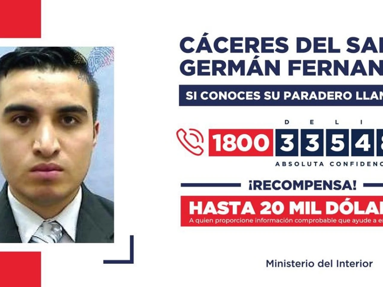 Ecuador coordina con policías de América la búsqueda del teniente Germán Cáceres