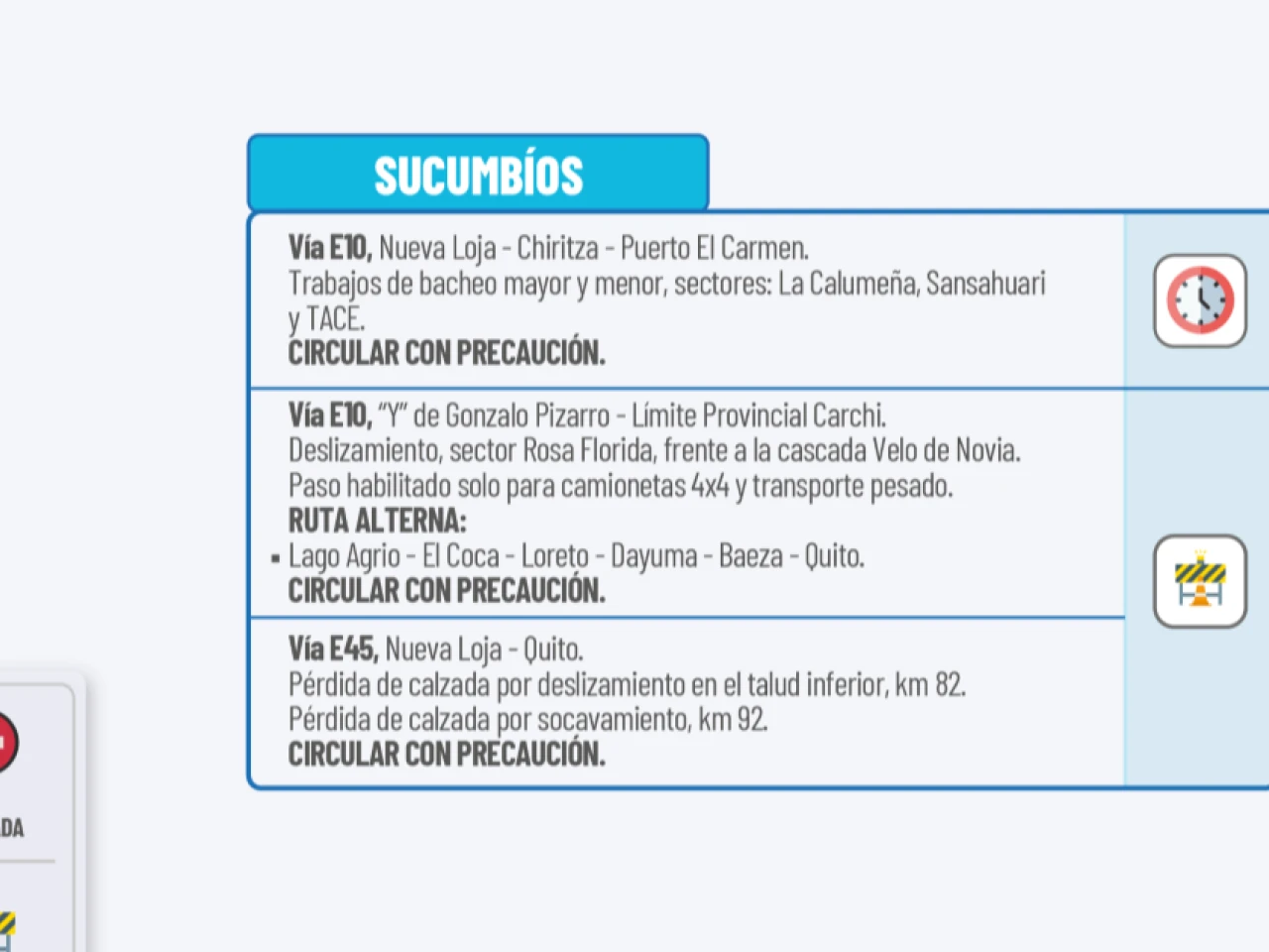 Informe Red Vial Amazonía Ecuador - Enero 26 de 2026