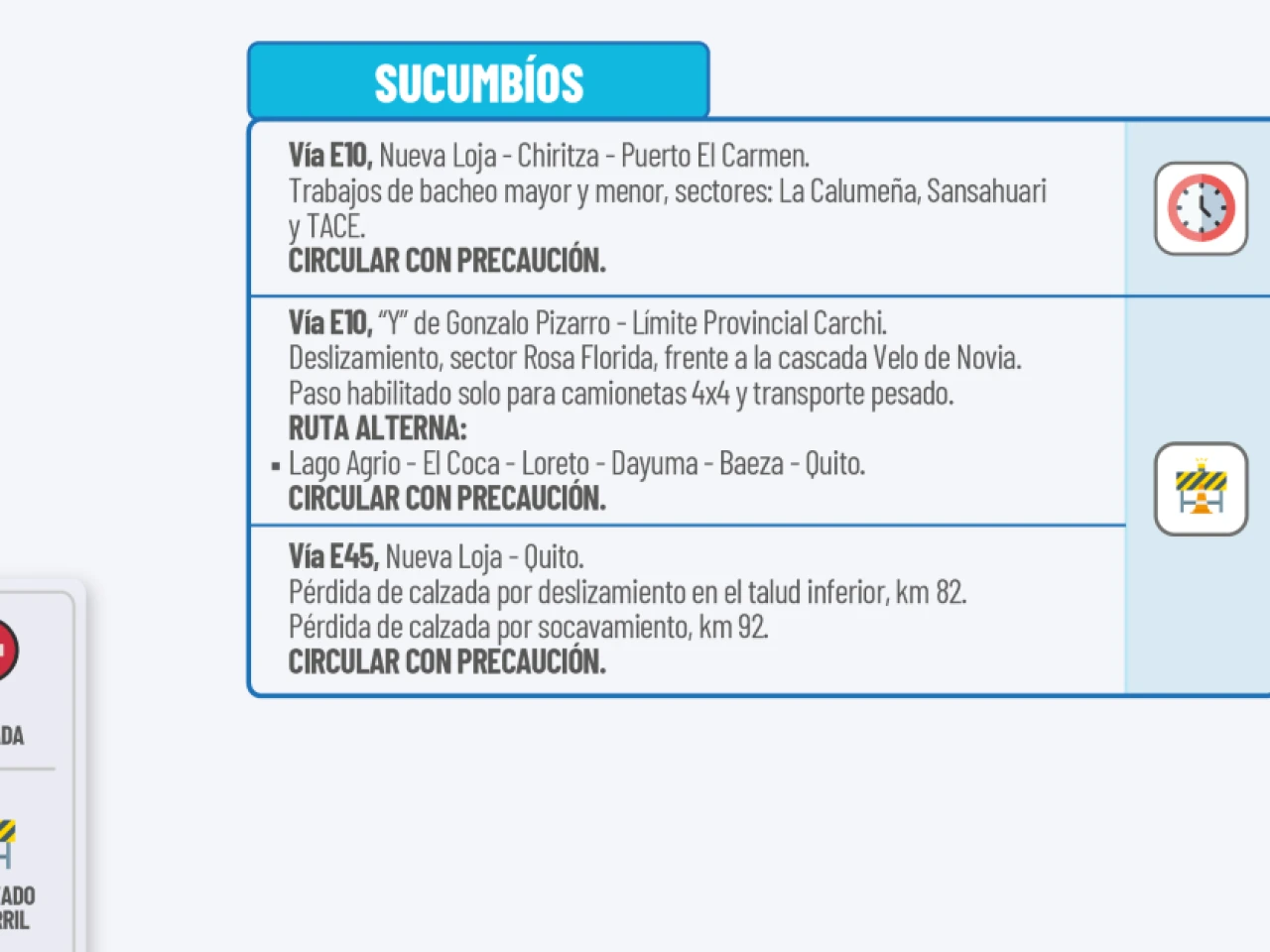 Informe Red Vial Amazonía Ecuador - Enero 23 de 2026