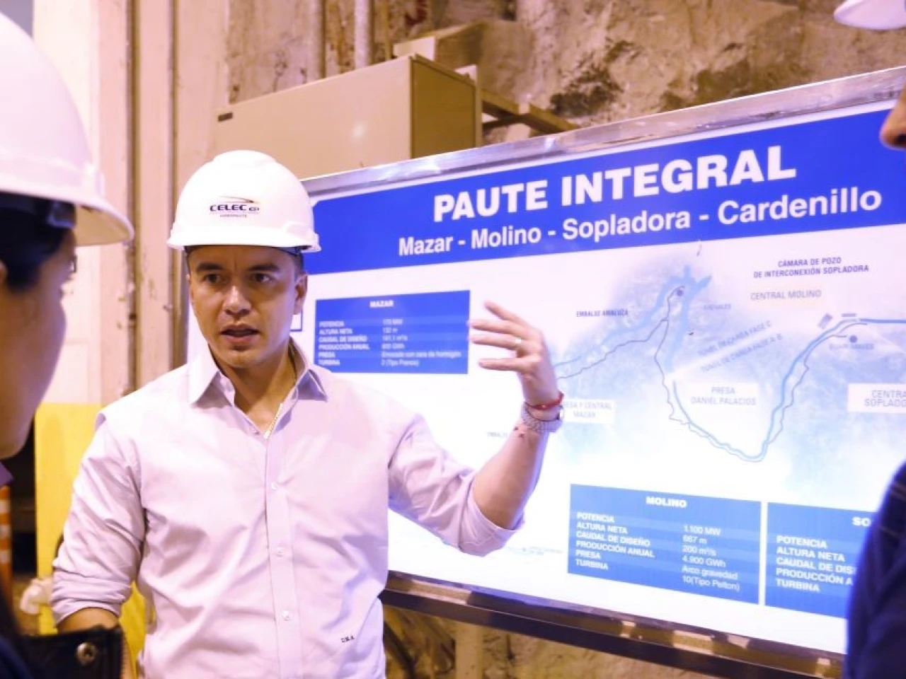 Noboa y Manzano inspeccionaron el complejo Paute-Molino 