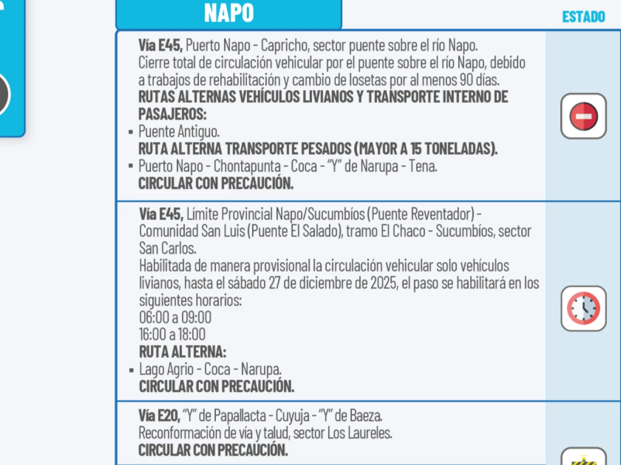 Informe Red Vial Región Amazónica - Diciembre 26 de 2025