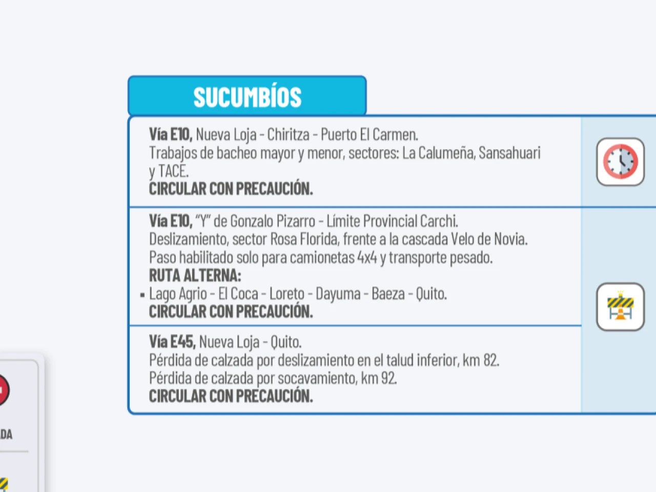 Informe Red Vial Amazonía Ecuador - Enero 13 de 2026
