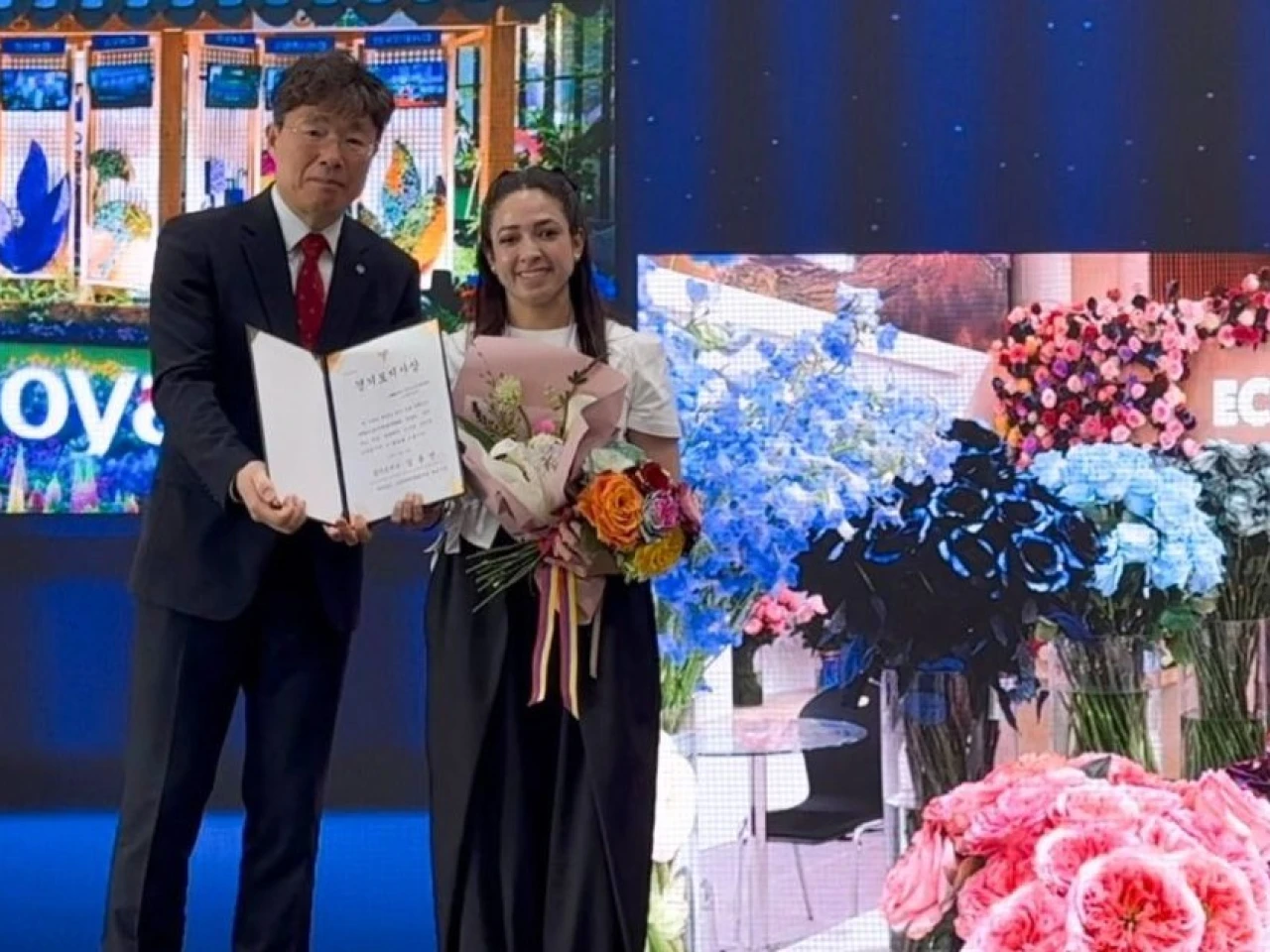 Ecuador es premiado en la Feria Internacional de Flores de Goyang 2026
