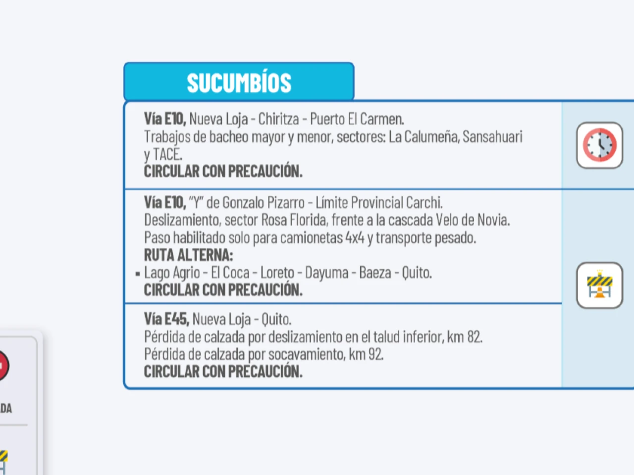 Informe Red Vial Amazonía Ecuador - Enero 27 de 2026