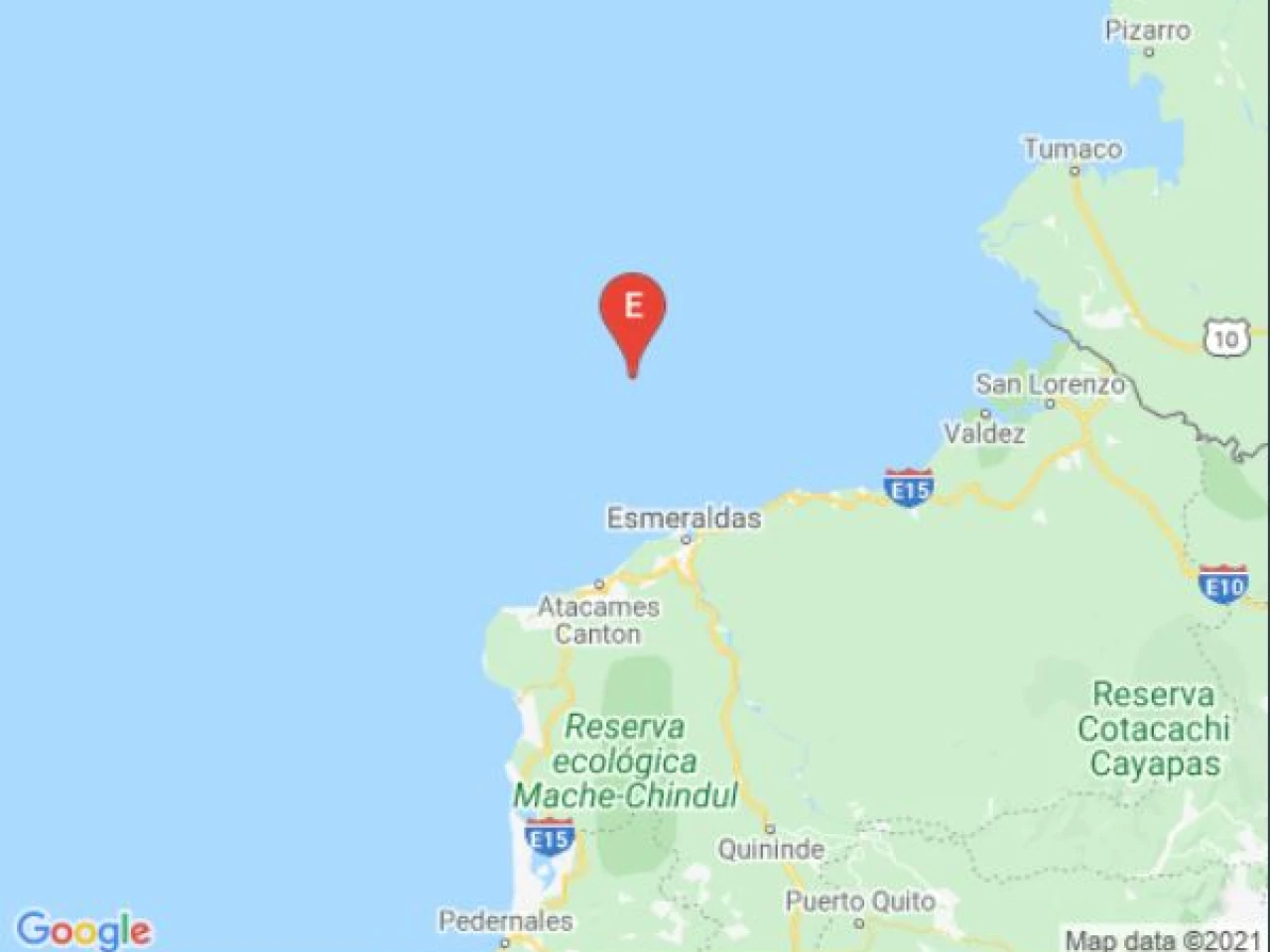 Registran unos 90 sismos frente a las costas de Esmeraldas