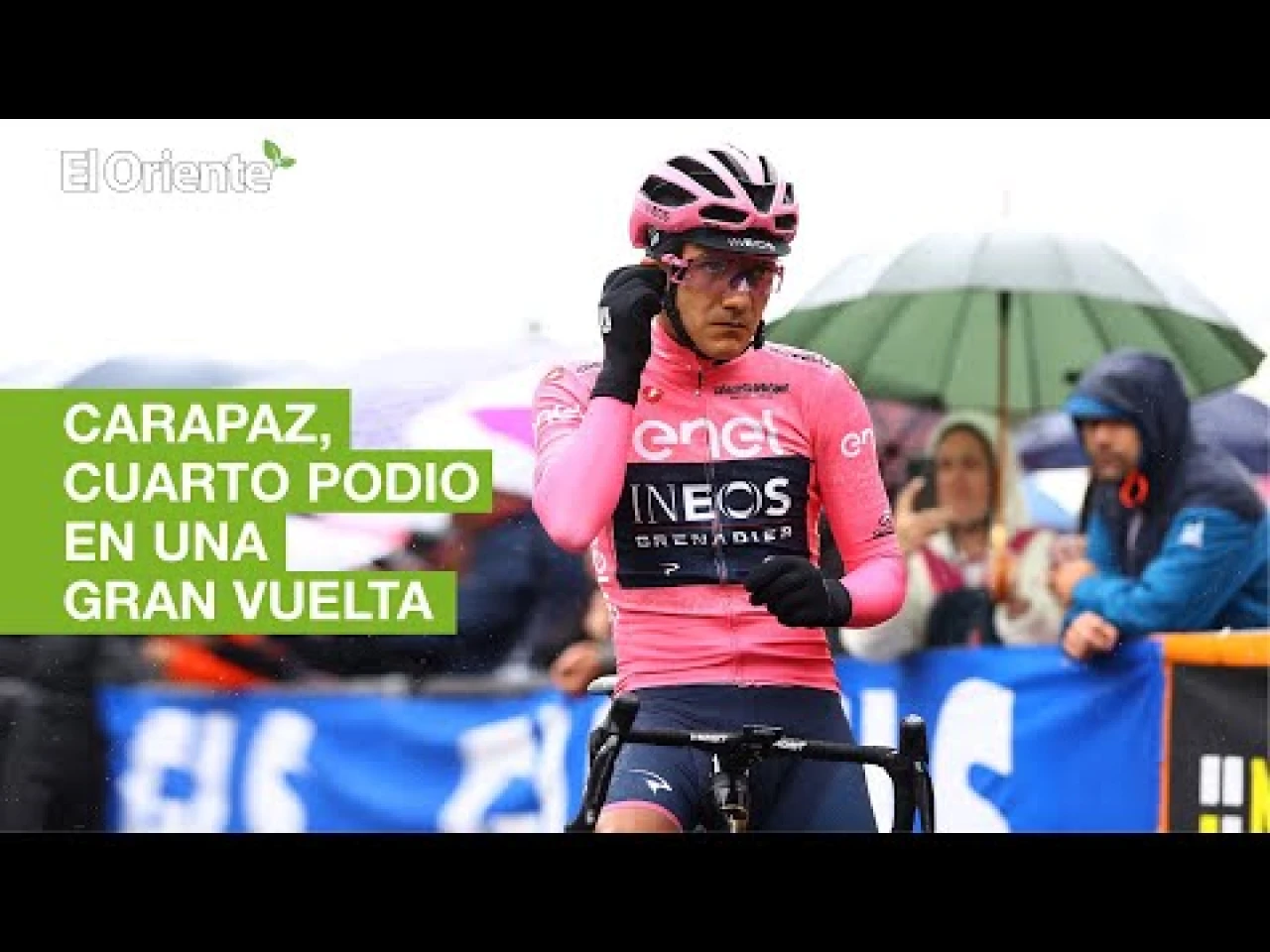 Carapaz subió por cuarta vez a un podio en una gran vuelta