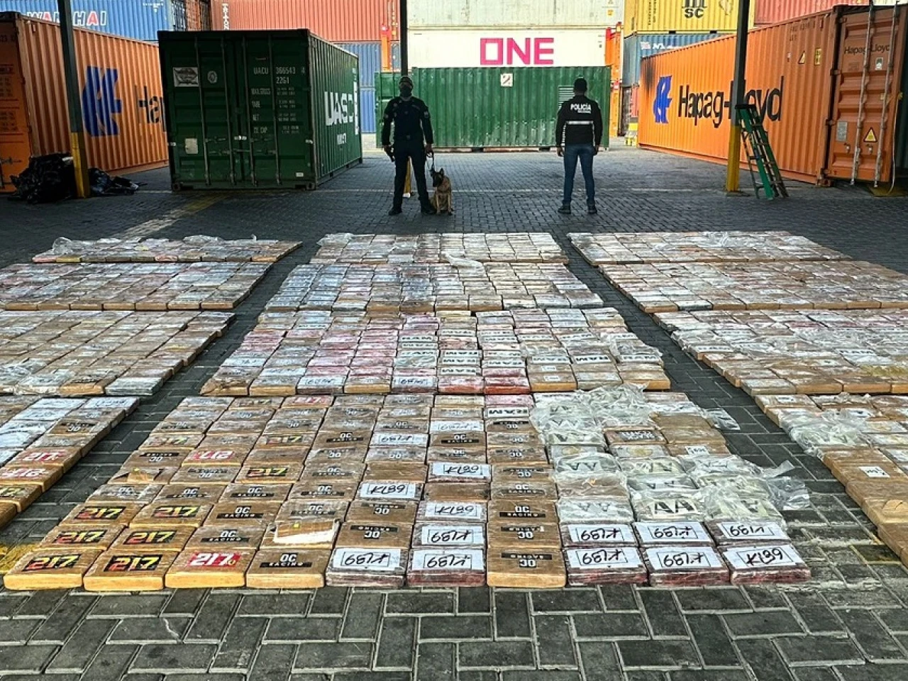 Más de una tonelada de cocaína con rumbo a Málaga fue incautada en Guayaquil