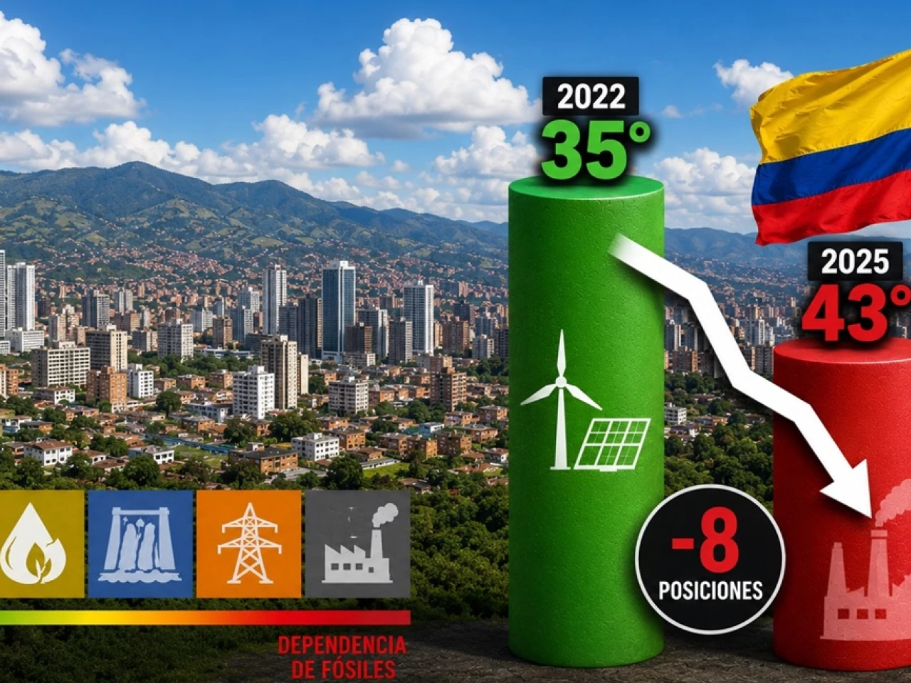 Colombia cayó ocho puestos en ranking de transición energética ¿por qué?