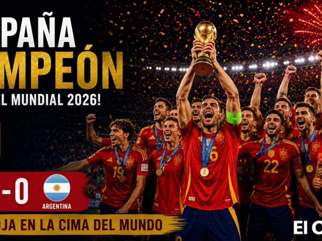 España conquista el Mundial 2026 tras vencer 1-0 a Argentina y levanta su segunda Copa del Mundo