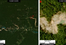 Unas 1.660 hectáreas fueron deforestadas en la Amazonía ecuatoriana por minería aurífera desde 2017