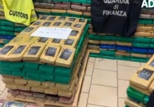 Italia: 2.000 kilos de cocaína procedente de Ecuador fueron confiscados