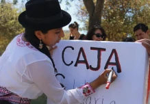 La Conaie recoge ayuda para presos y heridos en las marchas