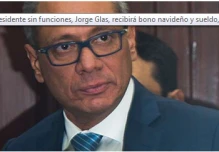 Vicepresidente sin funciones, Jorge Glas, recibirá bono navideño y sueldo, a pesar de estar preso