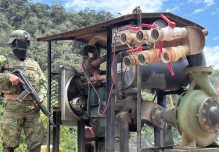 El Ejército desmanteló campamento de minería ilegal en Morona Santiago