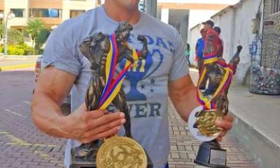 FISICOCULTURISTA. Diego Ochoa solicita ayuda para participar en el evento sudamericano. Foto: La Hora