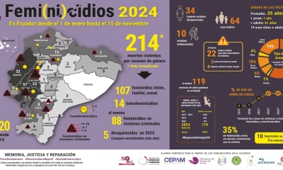 El país registró 215 feminicidios entre el 1 de enero y el 15 de noviembre de 2024 / Foto: cortesía Fundación Aldea
