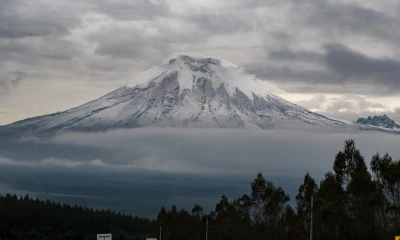 El Instituto Geofísico indicó que se pudo divisar en la mañana una emisión de vapor que alcanzó los 200 metros de altura sobre el cráter / Foto: EFE