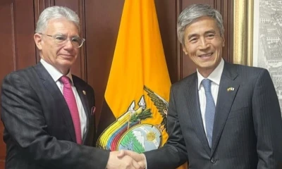 El vicecanciller, Carlos Játiva, se reunió con el embajador de Japón en Ecuador, Morishita Keiichiro / Foto: cortesía Cancillería