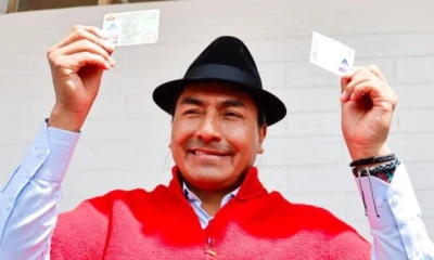 Leonidas Iza terminó tercero el domingo con 5.24 % (535.288 votos) / Foto: cortesía Leonidas Iza