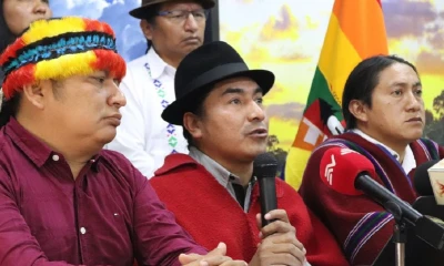 Leonidas Iza, presidente de la Conaie, advirtió a los legisladores del Movimiento Pachacutik,  que los estará vigilando / Foto: cortesia Conaie