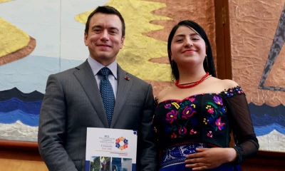 El presidente Noboa recibió el Plan Nacional de Integridad Pública y Lucha contra la Corrupción 2024-2028 / Foto: cortesía Presidencia