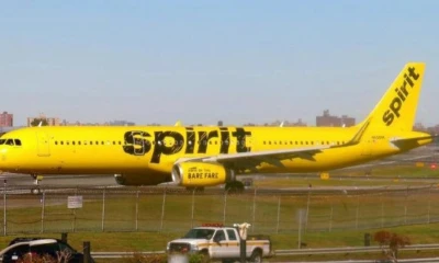 La aerolínea Spirit hizo el primer vuelo comercial en la reapertura del aeropuerto José Joaquín de Olmedo, en el reinicio de las frecuencias internacionales en Ecuador, suspendidas por la pandemia del coronavirus. Foto: El Universo