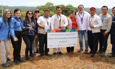 La parroquia Cotundo fue el lugar donde se desarrolló el evento de la entrega de $ 235 mil a pueblos indígenas y comunidades amazónicas y serranas / Foto: cortesía ministerio de Ambiente