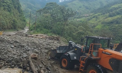 Por las fuertes lluvias registradas en las últimas horas, la vía Zamora-Loja está cerrada en los sectores: La Cascada, El Retorno, Santa Rita, El Tambo, entre otros sitios / Foto: cortesía ministerio de Transporte