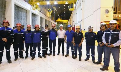 El 14 de enero, el presidente Daniel Noboa visitó la hidroeléctrica Paute Molino / Foto: cortesía Presidencia