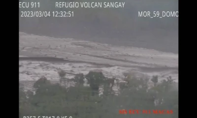 Lahares descienden desde el Sangay debido a las lluvias / Foto: cortesía ECU-911