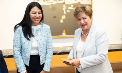 Kristalina Georgieva, directora del FMI, se reunió con Sariha Moya, ministra de finanzas, en abril / Foto: cortesía Kristalina Georgieva