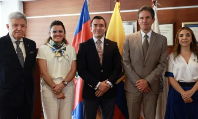 El presidente Daniel Noboa se reunió ayer con representantes de la Cámara de Industrias y Producción en Quito / Foto: cortesía Presidencia