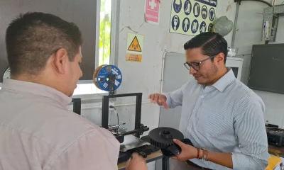 Cesar Augusto Vasquez, secretario de la Senescyt, visitó el Instituto Pablo Emilio Macías / Foto: cortesía Senescyt